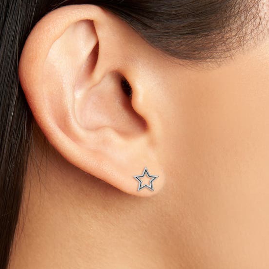 Petite Open Star Stud Earrings - New